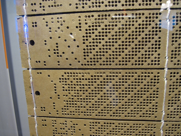 Punch card used for Jacques Loom