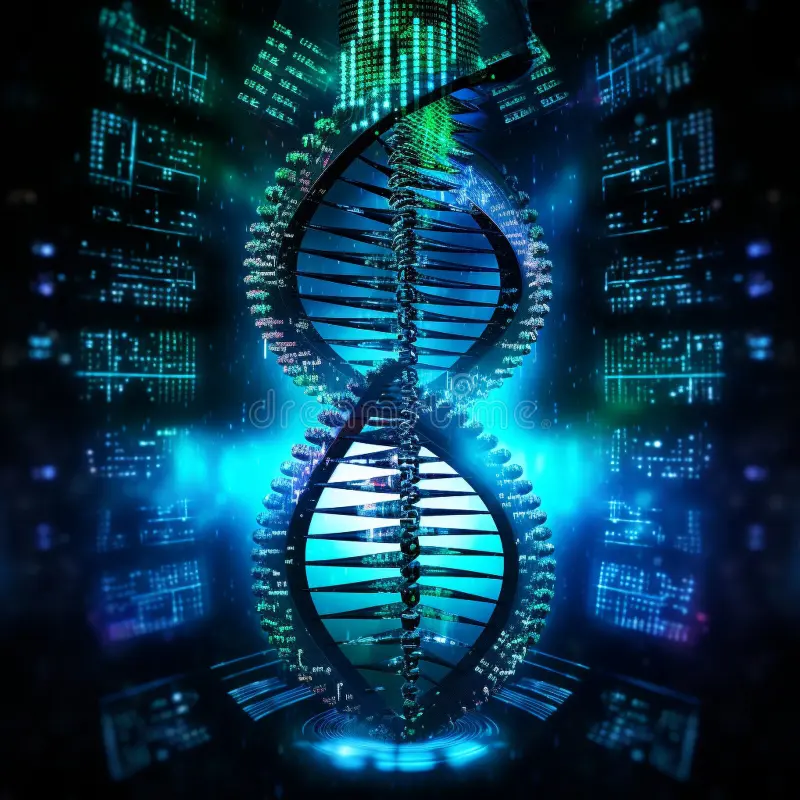DNA image Concept image of an electronic DNA Helix