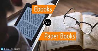 Visual of a physical book vs and e-book