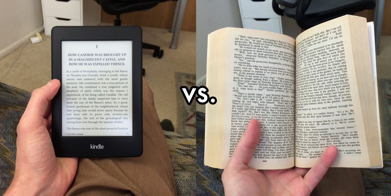 Kindle-one-handed-reading Book vs Phone